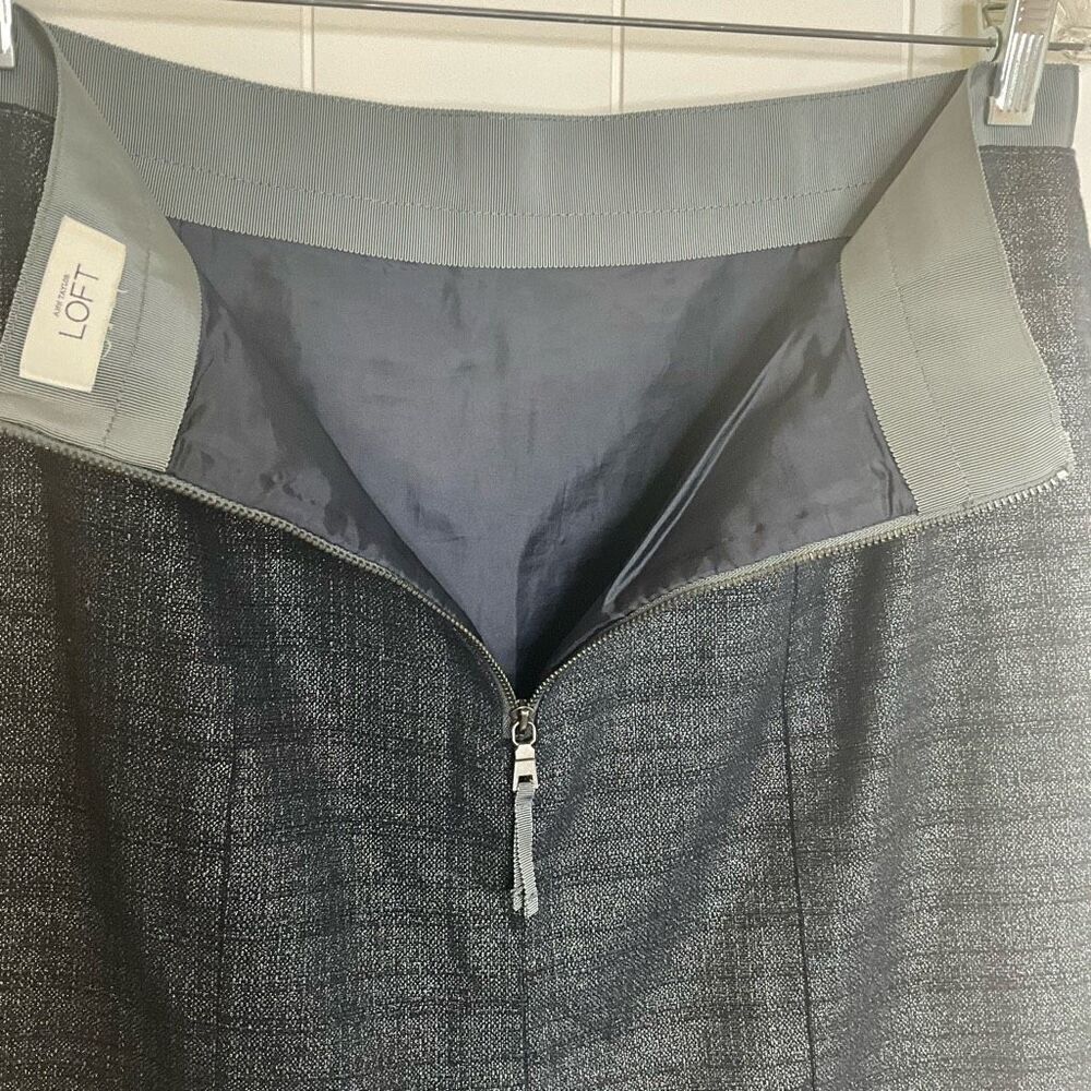 Ann Taylor Loft Women’s Small Grey A Line Mini Skirt Slit Back Zipper - Picture 7 of 10